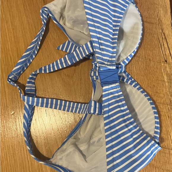 Freya Underwire Racerback Bikini Striped size 34k and matching bottom size L - Picture 4 of 7
